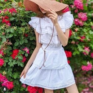 mini long sleeve floral dress Mew Mews Dallan Long Sleeve Floral Embroidered Mini Dress